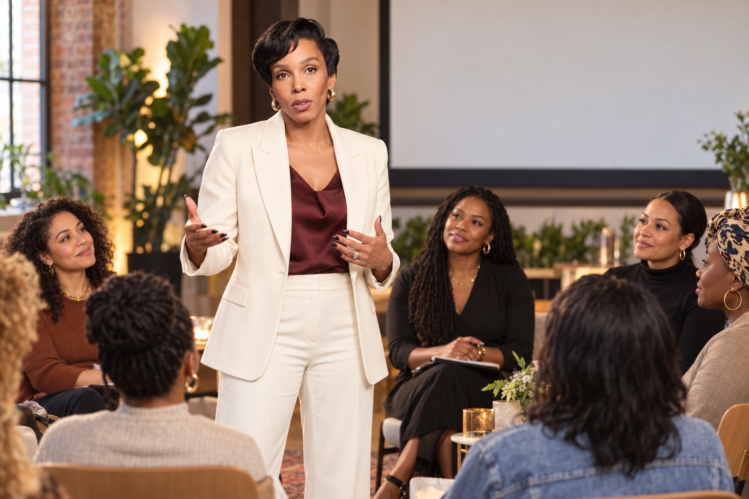 Black women participating in an O.M.A-style community workshop